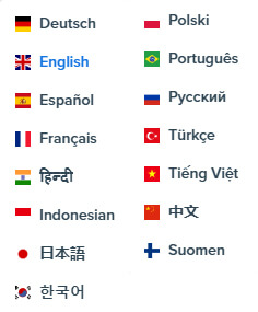 Stake.com Languages